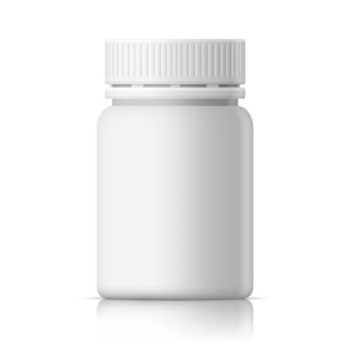 3D Gerçekçi Beyaz Parlak Tıbbi Plastik Şişe