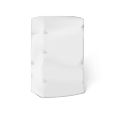 Beyaz Dikey Kağıt Poşet Temizleme. Ön Görünüm