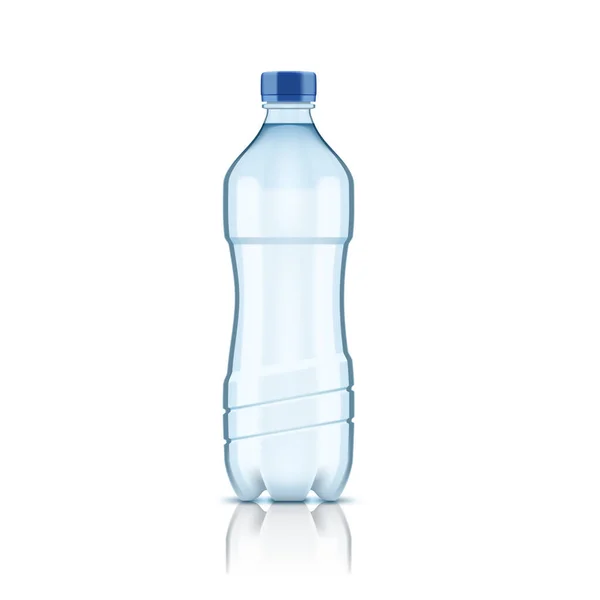 Botella de agua clara de plástico 3D sin etiqueta — Vector de stock