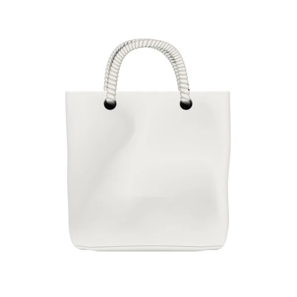 Bolsa de tela blanca en blanco aislada en la espalda blanca — Vector de stock