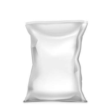 Buruşmuş Gıda Yastık Paketi beyaza izole edildi