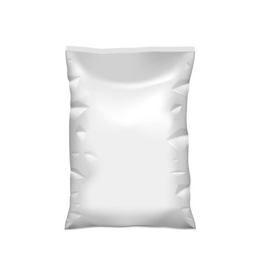 Buruşmuş Gıda Yastık Paketi beyaza izole edildi