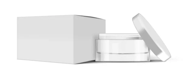 Tomma glas kosmetiska grädde burk för din produkt — Stock vektor