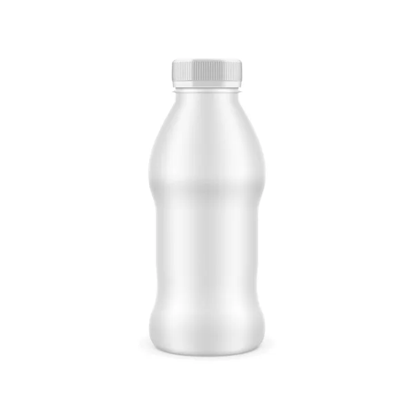 3D White Glossy Joghurt Flasche mit Verschluss — Stockvektor