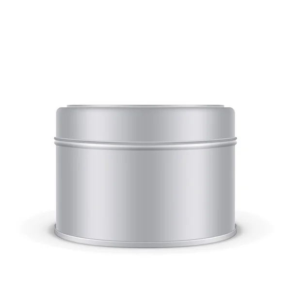 Metallic tin verpakking voor thee, koffie, snoep — Stockvector