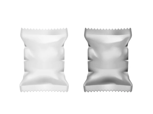 Paquet réaliste d'oreiller de nourriture isolé sur blanc — Image vectorielle