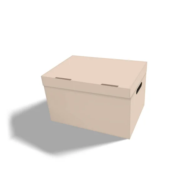 3D Leere Kartonschachtel auf weißem Hintergrund — Stockvektor