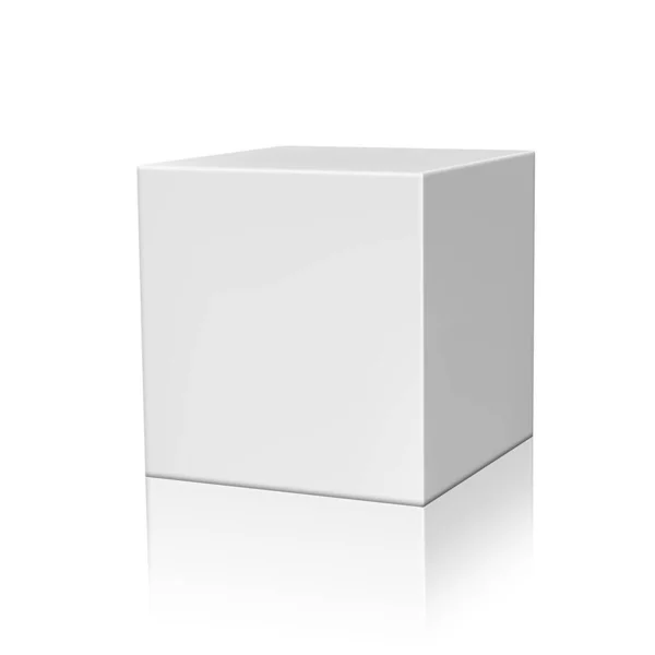Tomma låda på vit bakgrund med reflektion — Stock vektor