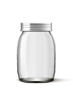 Metal kapaklı Boş Şeffaf Cam Kavanozu Temizle