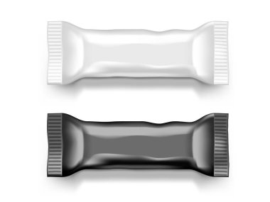 Boş Beyaz Plastik Parlak Kese Atıştırma Paketi