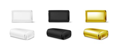 Beyaz Boş Folyo veya Kağıt Çorba Paketleme İzole Edildi