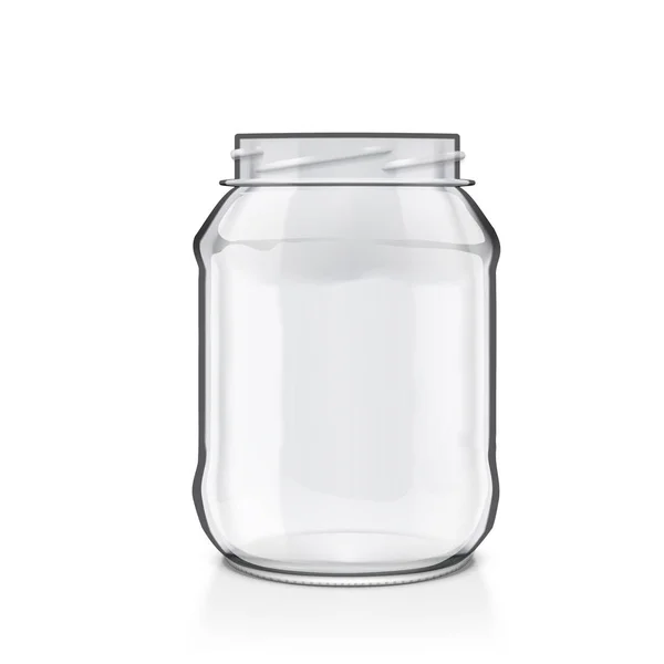3D Open Empty Glass Jar για κονσέρβες τροφίμων — Διανυσματικό Αρχείο