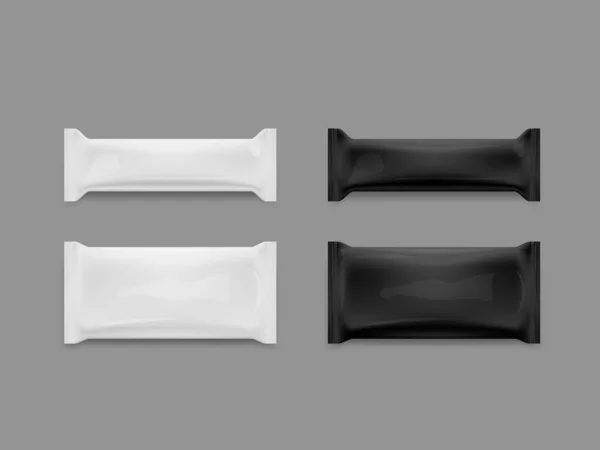 Zwei weiße Folienverpackungen Kunststoffverpackung — Stockvektor