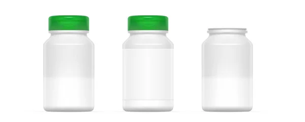 3D ιατρική ελαφρύ μπουκάλι με πράσινο καπάκι — Διανυσματικό Αρχείο