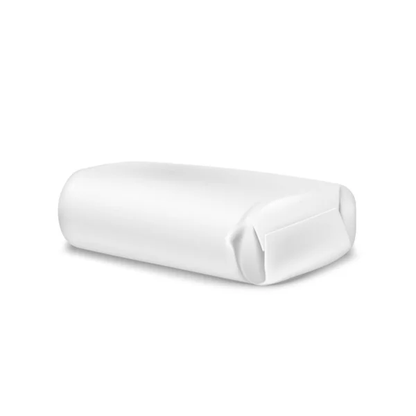 Embalaje blanco de la sopa de papel o de la hoja en blanco aislado — Vector de stock