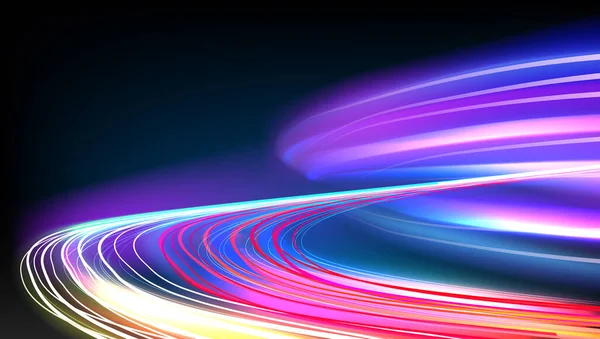 3D levendige kleur Motion Blured Light Trails — Stockvector