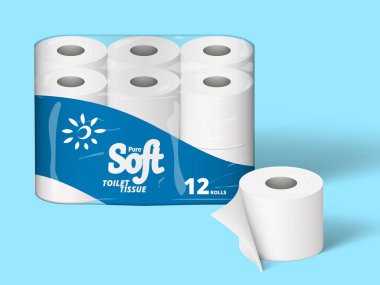 3D 12 Yuvarlak Tuvalet Kağıdı Paketi Model