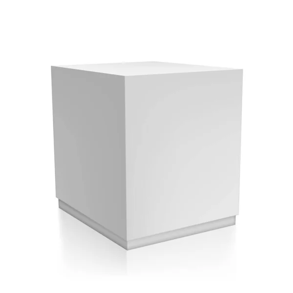 Recipiente branco limpo 3D da caixa de presente com sombra — Vetor de Stock