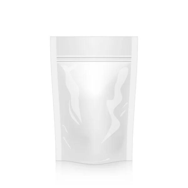 3D 화려 한 블랑 기름 식품 혹은 음료 바그 포장 물 — 스톡 벡터