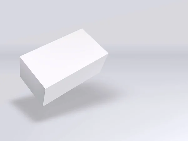 Fliegende 3D Blank White Gift Box mit Schatten — Stockvektor