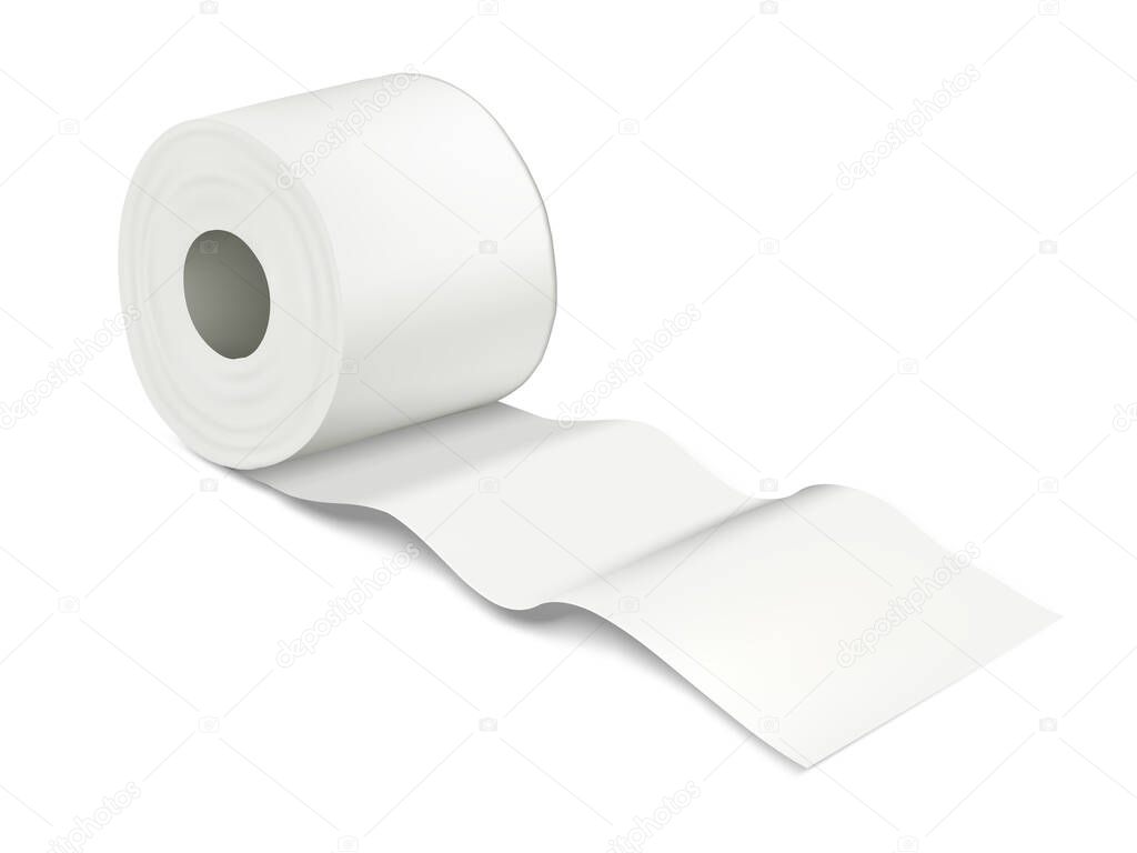 3D Roll Toilet Paper Package With Shadow Mockup