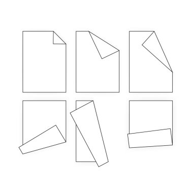 Katlanır beyaz kağıt simgeler
