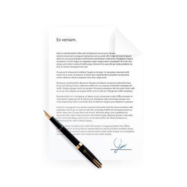imzalanmış bir sözleşme kağıt