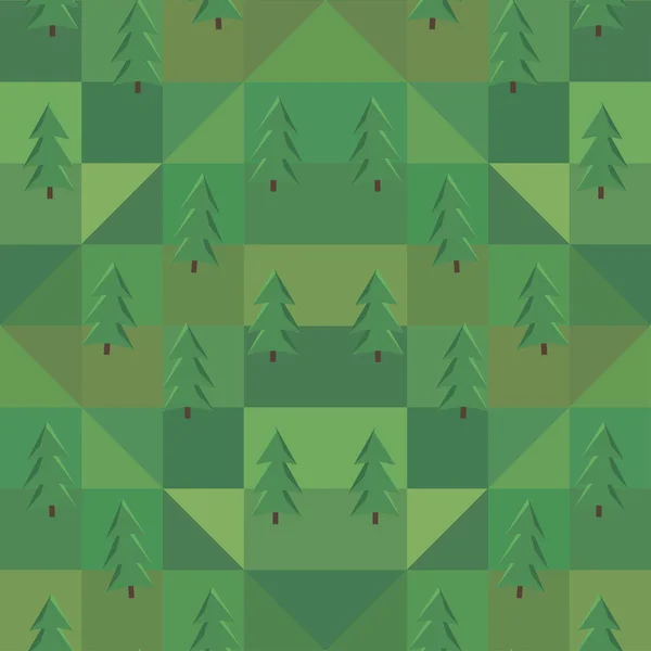 Zelený čtverec vzor mnoho stromů pozadí — Stockový vektor
