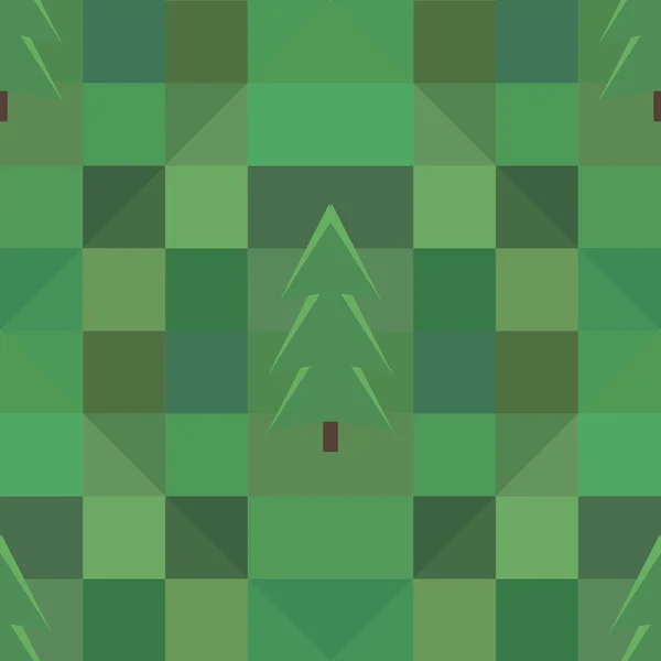 Zelený čtverec vzor mnoho stromů pozadí — Stockový vektor