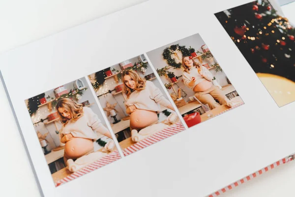 pages of photobook from photo shoot pregnancy on New Years Day
