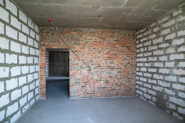 New apartment without renovation. Room without finishing. New project new house — Stock Photo, Image