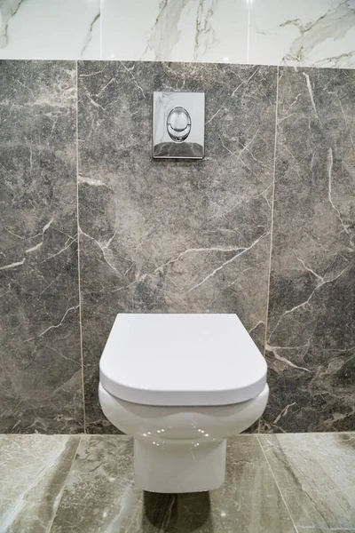 WC appeso è elemento centrale del sistema di installazione installato in bagno. — Foto Stock