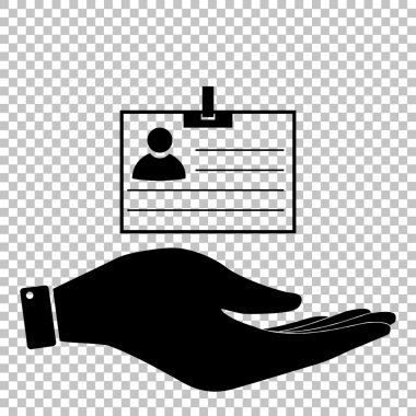 Id card sign. Flat style icon clipart
