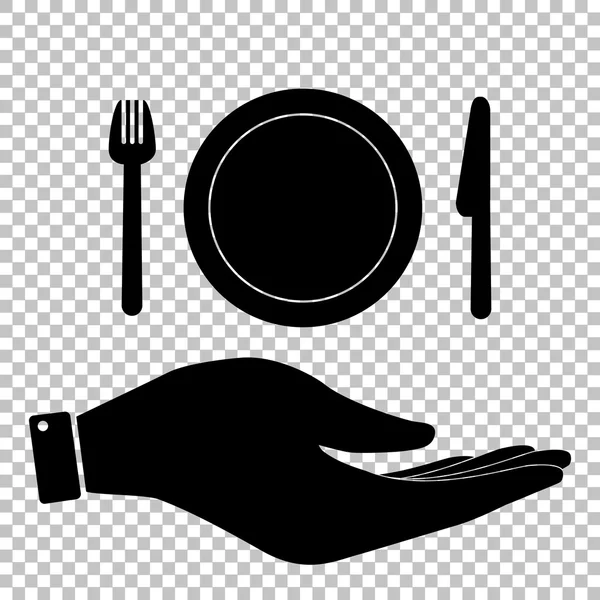 Fork, plate and knife — Stock Vector