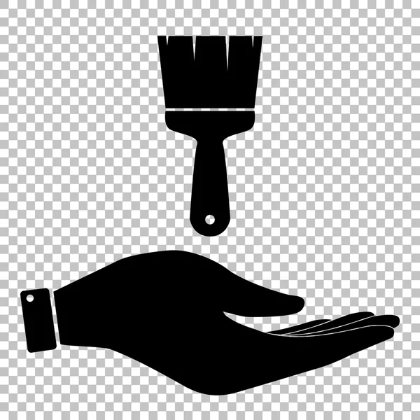 Panneau de brosse. icône de style plat — Image vectorielle