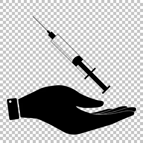 Syringe sign. Flat style icon — Stock Vector