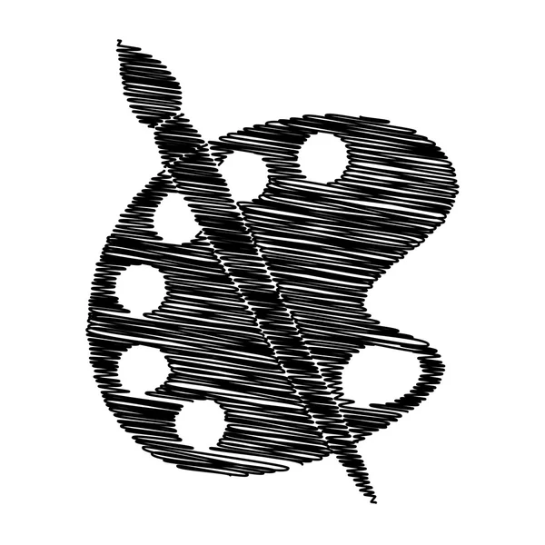 Zwarte pictogram met het krabbeleffect — Stockvector