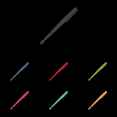 vektör simgeler siyah arka plan üzerine ayarla