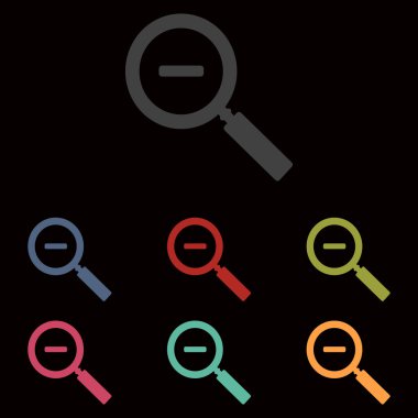 vektör simgeler siyah arka plan üzerine ayarla