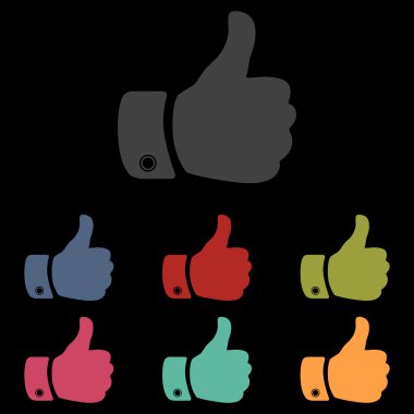 vektör simgeler siyah arka plan üzerine ayarla