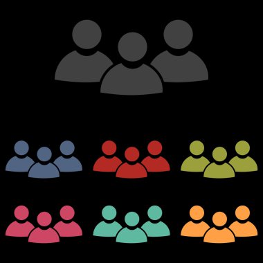 vektör simgeler siyah arka plan üzerine ayarla