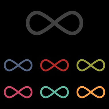 vektör simgeler siyah arka plan üzerine ayarla