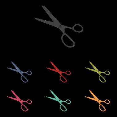 vektör simgeler siyah arka plan üzerine ayarla