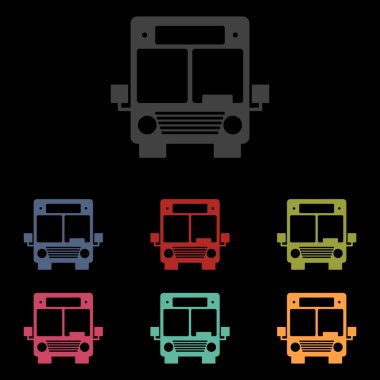 vektör simgeler siyah arka plan üzerine ayarla