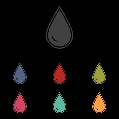 vektör simgeler siyah arka plan üzerine ayarla