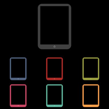 vektör simgeler siyah arka plan üzerine ayarla