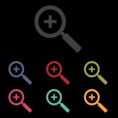 vektör simgeler siyah arka plan üzerine ayarla