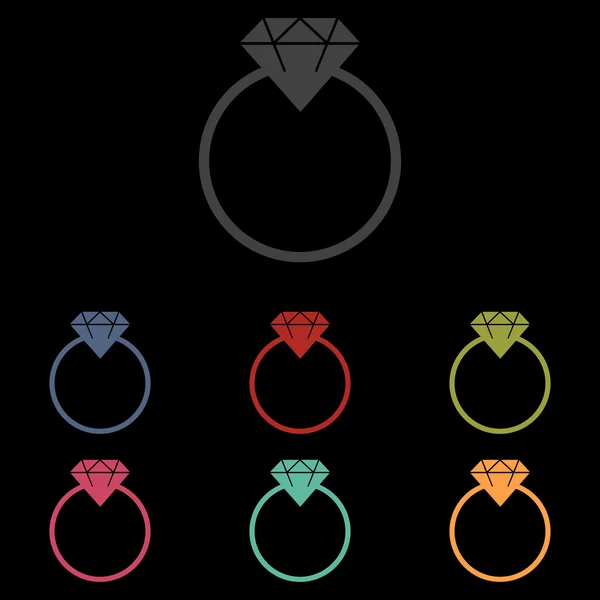 Diamant-Symbol auf schwarz — Stockvektor