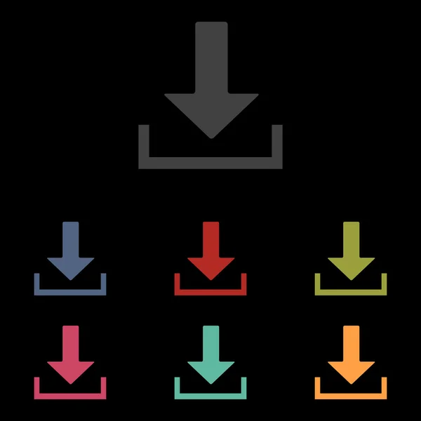 Icono de descarga en negro — Vector de stock