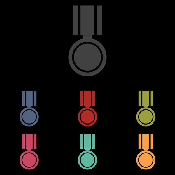 Icônes vectorielles sur fond noir — Image vectorielle